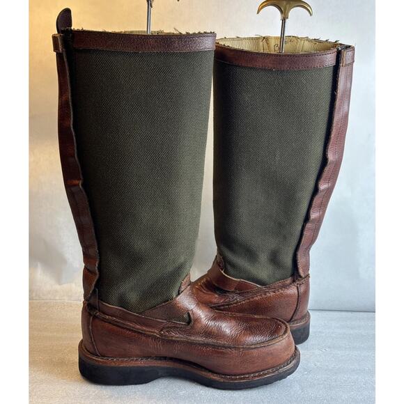 Chippewa Cutter Snake Boots Men\'s Size 7.5 D Leather Canvas USA 23922 main image 6